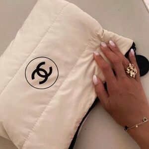 Chanel Cosmetic Pouch White